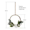 Decorative Flowers Wreath Hoop Floral Flower Door Wall Wedding Metal Lily Decor Hanging Greenery Wreaths Garland Spring Front Rose Adornment