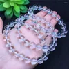 Strand natuurlijke witte heldere kwarts armband ronde kralen kristal helende steen vrouwen mannen sieraden cadeau