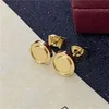 Titanium Steel Stud Love Earring for Woman 절묘한 단순한 패션 C 다이아몬드 반지 레이디 귀걸이 보석 선물 Bag5852061