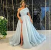 Seksi bir omuz balo elbiseleri yüksek bölünmüş a-line organza gece önlükleri resmi kadınlar özel gün kıyafetleri vestidos de fieast 2023