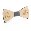 Bow Ties Wood Bowtie Wood Fashion Bat Män tillbehör Charms Anchor Style gåvor till hjälte far honom