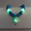 Bangle Women Bracelet Faux Turquoises Luminous Floral Jewelry Elastic Beads Jewellery Gift Bright Luster Ladies Simulation Brace