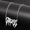 Pendant Necklaces Funny Gross Letter 600mm Chain Women Gothic Punk Girls Street Pandent Harajuku Fashion Hip Hop Unisex Collares