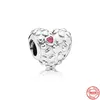 925 Sterling Silver New Fashion Charm 925 Silver Mother's Heart Bead, Compatible with 925 Silver Original Pandora Bracelet, Making DIY Female Gift Jewelry