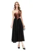 Robes de piste pour femmes O Neck Long Sleevves Velvet Bow Patchwork Layered Mode élégante Mid Prom Vestidos