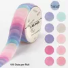 Emballage cadeau 6 rouleaux Morandi Dots Washi ruban Dot autocollants cercle étiquettes pour bricolage décoratif agenda planificateur Scrapbooking Po Ablums