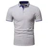 Styl mody INS Solidny kolor Polos T-shirty dla mężczyzn Slim Fit Buttn Lapel krótki rękaw Casual Dontacting Golf Polo Tshirt H203