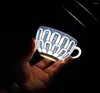 Plates European Style Coffee Cup Ceramic Mug Vintage Bone China Dinner Luxury Dinnerware Fine Porcelain Sets Kitchen