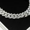 Hip Hop Jewelry 925 Sterling Silver 20mm Iced Out Baguette Moissanite Cuban Link Chain Necklace