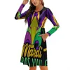 Casual Dresses Mardi Gras Y'All Print Shirt Dress Autumn Winter Female Long Sleeve Yall Orleans Nola