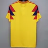 1990レトロサッカージャージバルデラマホームデフットシャツイエローレッドジャージークラシックコレクションヴィンテージフットボールシャツ