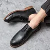 Dress Shoes 2023 Wedding Prom Homecoming Pointed Black Brown Flat Party Grrom For Men Zapatos Hombre Vestir