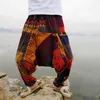 Herrbyxor baggy bomullslinne kvinnors harem hip hop wide ben byxor casual lös vintage nepal stil pantalon hombre 230221