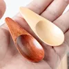 6.5 cm Mini Wood Tea Scoop Kort handtag Mjölkpulver tesked kaffe Kung Fu Tea Smakning Saltsked Small Shovel Tesked Thespoons Th0685