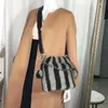 Torby szkolne Przyjścia futrzane torebki damskie prawdziwe norek torebki damskie modne ramię w paski S7982