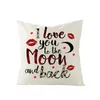 Pillow Letters Valentine's Day Decor Cover For Home Love Heart Pillowcase Lover Wedding Party Supplies 45x45cm