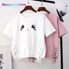 Women's T-Shirt White Top Funny Graphic T Shirts Women Kawaii Clothes Short Sleeve Korean Style Harajuku Fashion Summer Cute Tops Tshirt Womens 022223H