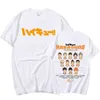 Karasuno Anime Haikyuu Volleyball Club Tryck t-shirts Herrarna Kort ärm Pure Cotton Casual T-shirt Överdimensionerad Haruku Streetwear 780