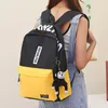 School Bags Unisex Sports Backpack For Women Men Waterproof Travel Rucksack Large Capacity Patchwork Color Casual Zipper Laptop