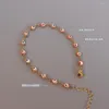 Anklets Titanium Steel 18k Gold Plated Beach Foot Chain Dripping Oil Pink Small Fish Anklet Fahion Jewelry