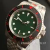 Kol saatleri 40mm otomatik erkek izle Safir cam yeşil çerçeve steril kadran nh35a aydınlık su geçirmez watchwrristwatches