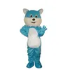 Costume de mascotte de chat bleu d'animal de Noël, tenue de personnage de dessin animé, Halloween, taille adulte, fête d'anniversaire, tenue d'extérieur caritative