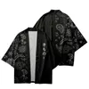 Ethnische Kleidung Traditioneller Kimono Männer Frauen Yukata Mode Japanischer Cashew-Blumendruck Schwarze Hemden Strickjacke Cosplay Haori-KleidungEthnisch