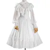 Casual Dresses Western Women Spring Summer Lolita Chiffon Dress Daily Vintage Medieval Gotic Female Lace Party Court One-Piece