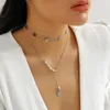 Ketten Einfache Unregelmäßige Halskette Für Frauen Punk Metall Pailletten Doppelschicht Kette Schmuck Brautjungfer Zubehör Geschenke