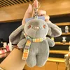 Creative Cartoon Rabbit Keychains Lanyards Hanging Ornament Plush Action Figure Pendant Doll Cute School Bag Couple Key Ring