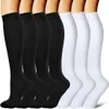 5 st strumpor Hosiery 7 Pairpack Compression Stocking Women Knee High 30mmHg Edem Diabetes Varicose Vener Running Travel Sport Compression Socks Z0221