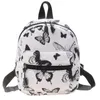 Skolväskor Animal Printing Mini Women's Ryggsäckar 2023 Trend Nylon Female Bag Small White Feminina Rucksack för Teen Girls