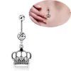 Nombril cloche bouton anneaux Piercing pour femmes argent couronne acier chirurgical été plage mode bijoux de corps