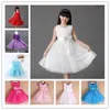 مرحلة ارتداء 7 ألوان 0-12Y Girls Girls Wedding Dress Outfits Children Sleeves Flower Ballet Tutu Dancing Toddler Show Costime