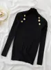 Women's Sweaters 2023 Basic Button Women Autumn Winter Tops Slim Jumper Soft Warm Pull Pullover Knitted Sweater