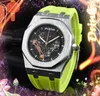 Crime Premium Montres entièrement fonctionnelles pour hommes Chronographe à quartz en acier inoxydable Bande de caoutchouc Calendrier Casual Business Militaire Analogique