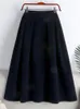 Повседневные платья Tigena Vintage Velvet Midi Midi Long Юбка Женщины Осень Зимние элегантные все матч сплошной ассорти