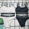 Cartas impressas Bikinis Underwear para mulheres roupas de banho de gatina femininas