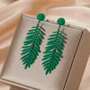 Dangle Earrings Fashion Hollow Candy Color Leaf Drop Women Acrylic Plant Cute Holiday Beach Party Girl Bohemian Jewelry