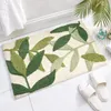 Tapis De Bain Feuille Coussin Salle De Bains Tapis Antidérapant Doux Ultrafine Fibre Absorbant L'eau Lavable Porte Pad Baignoire 45x65 Cm