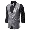 Mäns västar Mens Suit Brand Black paljetter DJ Nightclub Waistcoat Men Party Stage Singers Colete Social Masculino 230222