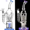 12.5 pouces Freezable Bong Hookahs Recycler Dab Rigs Bongs En Verre Conduites D'eau Bongs D'eau En Verre Épais Avec Bol De 14mm