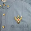 Broches clássicos Rússia Rússia Pinos de broche de águia de duas cabeças Jóias maçônicas banhadas a homens para homens Mulheres Maçonaria Partido de Natal Presentes de Natal