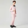 Clothing Sets Kids Pink dot Blazer Boys Suits for Weddings Vest Blazers Pants Wedding Cotton Formal Party Baby Boy Outerwear Children Clothes W0222