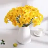 Decorative Flowers 3/5Pcs Yellow Artificial Narcissus Daffodil Orchid Fake Flower Wedding DIY Decor House Living Room Home Decoration