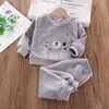 Pajamas Baby Kids Soft Sets Flannel Boys Sleepwear Suit Winter Girls Pajamas Long Sleeve Pijamas Tops Pants 2pcs Children Warm Clothing 230222