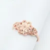 Cluster-Ringe 585 Lila Gold Openwork Flower Engagement für Frauen 14K Rose Eleganter High-End-Licht-Luxus-Schmuck Geschenk