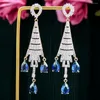 Boucles d'oreilles pendantes Missvikki, Style brillant, tendance, goutte d'eau pour femmes, fête de mariage, Zircon cubique, dubaï, Boucle D'oreille de mariée, 2023