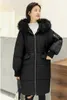 Women's Trench Coats Ladies Faux Fur Hooded Parka 2023 Drawstring Waist Hood Outwear Gilrs White Churky Thick Coat Ribbed Knee Length Women