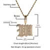 DIY benutzerdefinierte Gold Silber Farben Iced Out Bling Baguettes CZ alte englische Buchstaben Halskette für Frauen Männer mit 3 mm 24 Zoll Seilkette